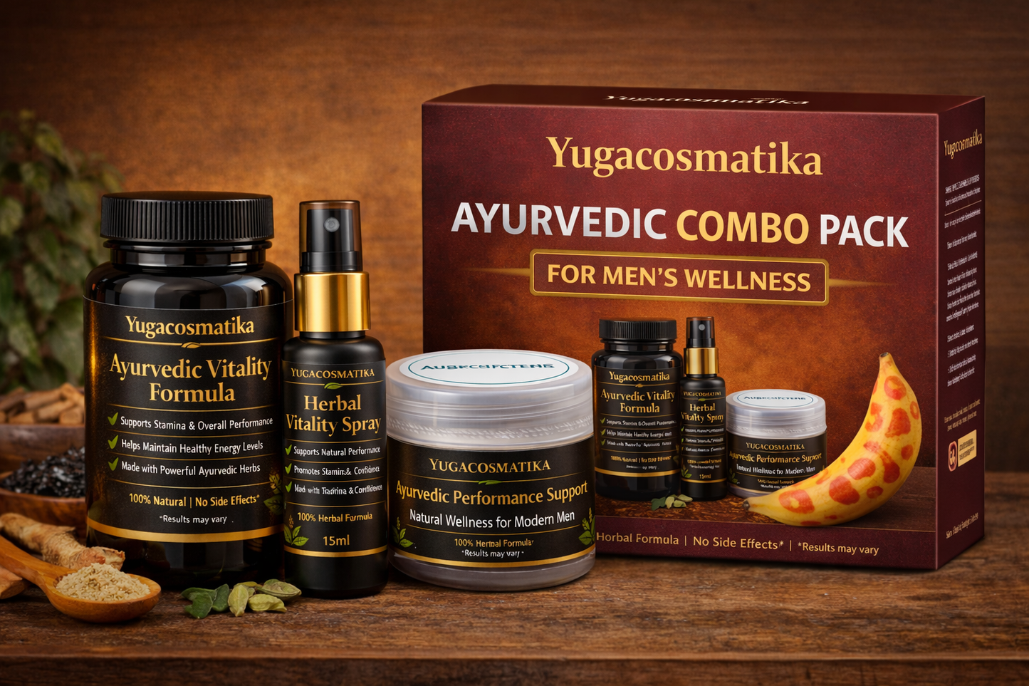 YUGA COSMATIKA HERBAL FORMULA FOR PEAK PERFORMANCE (COMBO PACK 3 PRODUCTS)