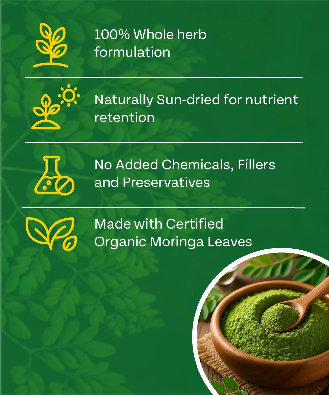 ORGANIC MORINGA POWDER 250 GRAM